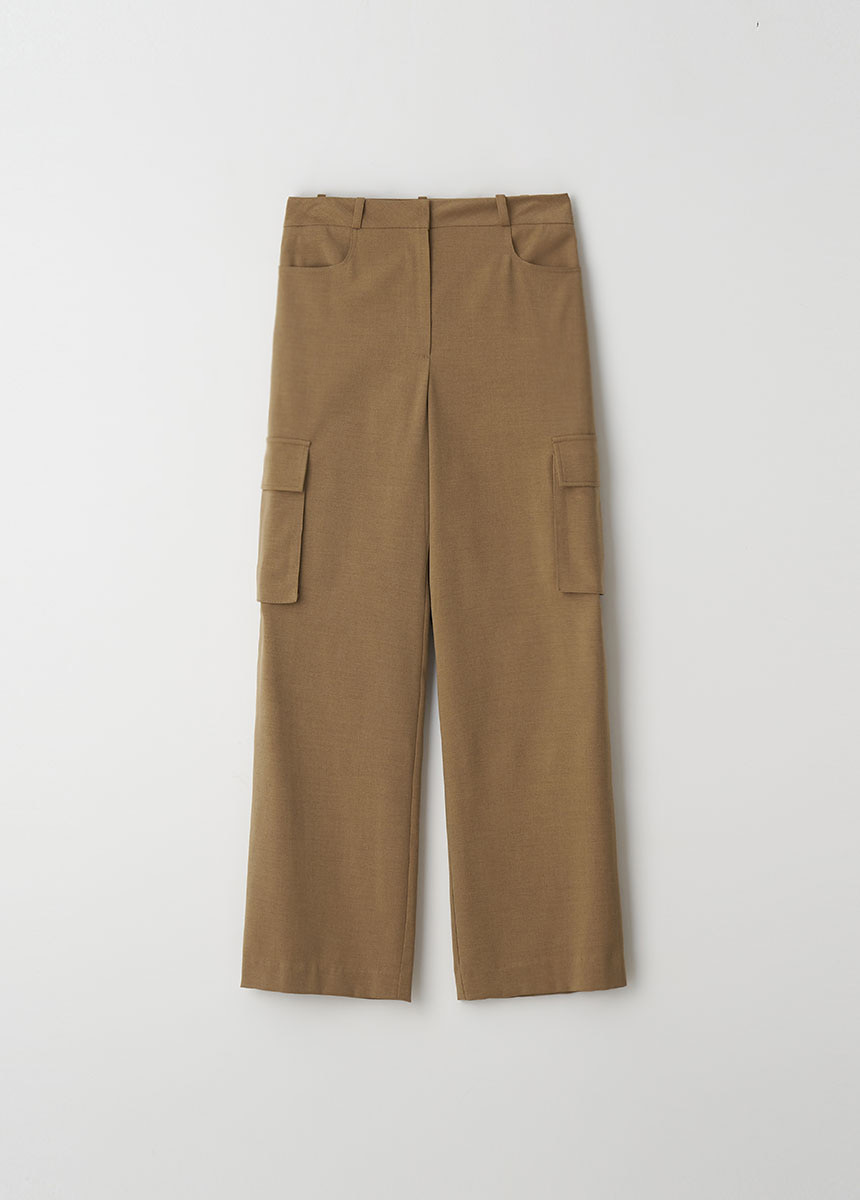 Wool Cargo Pants (Beige)