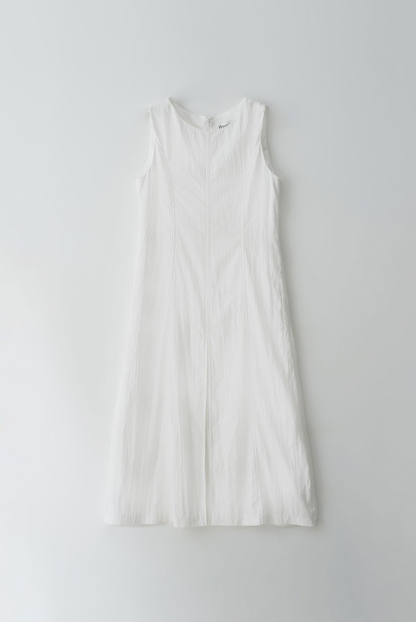 Leaf Sleeveless Dress (Pure White)